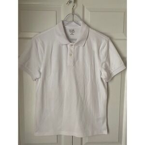 J Crew Mens S White Untucked Flex Pique Polo Shirt Golf Classic Preppy Casual